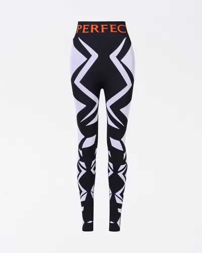 Perfect Moment Geo Print Jacquard Legging Xl In White
