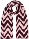 Perfect Moment Chevron Merino Wool Scarf Onesize In Pink