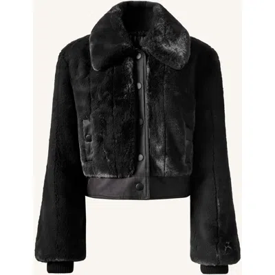 Perfect Moment Giorgia Faux Fur Cropped Jacket In Black