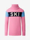 Perfect Moment Girls Ski Merino Wool Turtleneck Jumper In Pink
