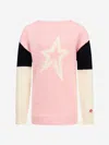 Perfect Moment Girls Star Crew Neck Jumper In Pink