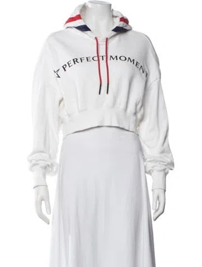 Pre-owned Perfect Moment Graphic Print Crew Neck Hoodie In White