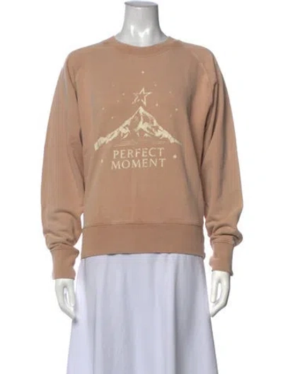 Pre-owned Perfect Moment Graphic Print Crew Neck Sweatshirt In Neutrals