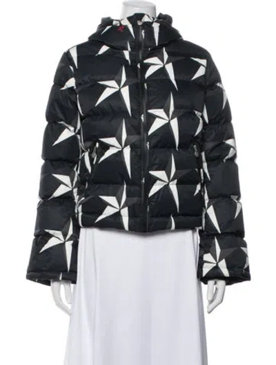 Pre-owned Perfect Moment Graphic Print Down Jacket In Blue