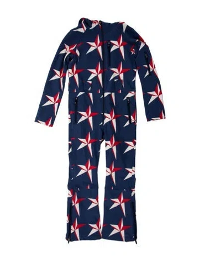 Pre-owned Perfect Moment Graphic Print Jumpsuit In Blue
