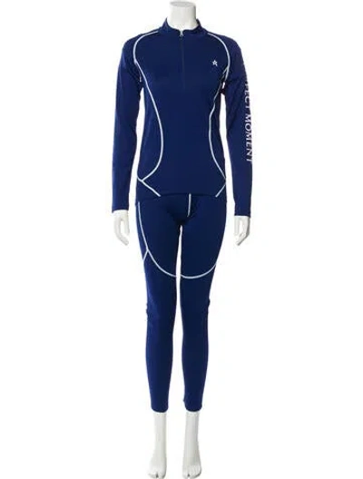 Pre-owned Perfect Moment Graphic Print Pant Set In Blue