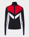 Perfect Moment Jg Thermal Half-zip Top S In Black Red Snow White