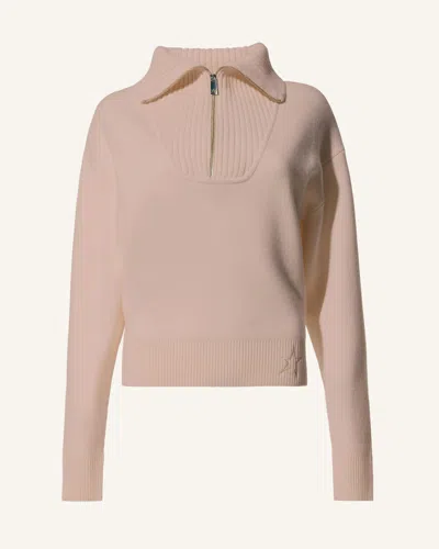 Perfect Moment Half Zip Wool & Cashmere Top L In Pink