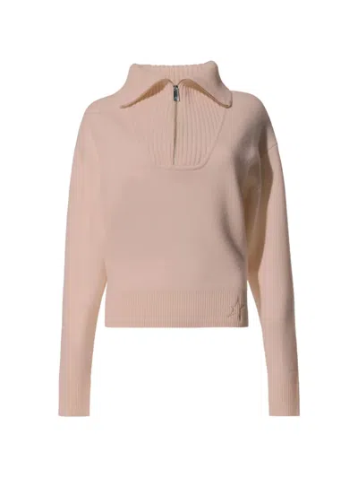 Perfect Moment Half-zip Wool & Cashmere Top In Pink