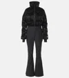 Perfect Moment Helen Embroidered Quilted Down Ski Suit In Black