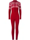 Perfect Moment Intarsia-knit Merino Wool Jumpsuit L In Red