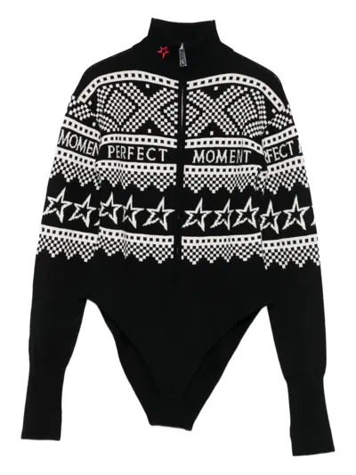 Perfect Moment Holiday Knitted Body In Black