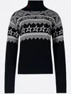 Perfect Moment Intarsia-knit Merino Wool Turtleneck In Black