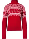 Perfect Moment Intarsia-knit Merino Wool Turtleneck Xl In Red
