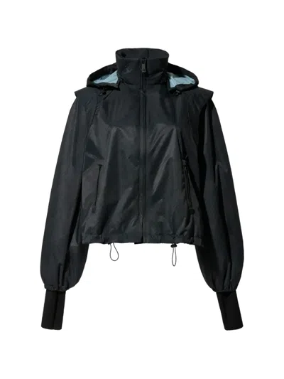 Perfect Moment Hooded Lightweight Jacket In Black