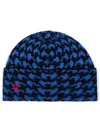 Perfect Moment Houndstooth Beanie In Red