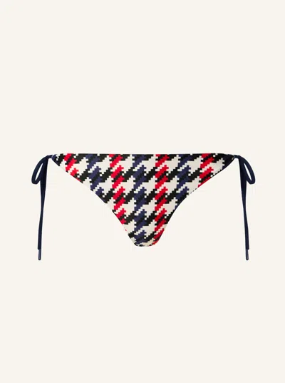 Perfect Moment Houndstooth Side-tie Bikini Bottoms In Multi