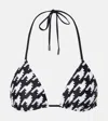 Perfect Moment Houndstooth-pattern Bikini Top In Black