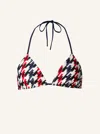 Perfect Moment Houndstooth-print Bikini Top In Multi