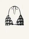 Perfect Moment Houndstooth-pattern Bikini Top
