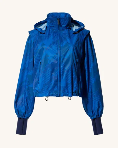 Perfect Moment Houndstooth Blouson Jacket S In Blue-scratch-houndstooth