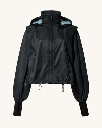 Perfect Moment Houndstooth Blouson Jacket Xs In Black-houndstooth