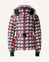 Perfect Moment Houndstooth Candice Down Parka Jacket M In Multi