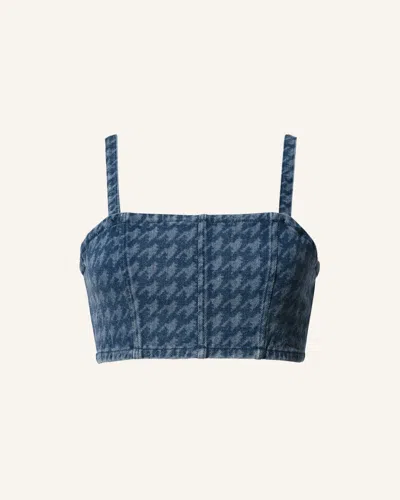 Perfect Moment Houndstooth Denim Bralette L