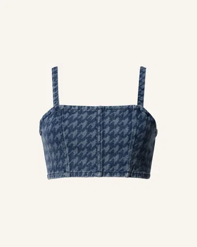 Perfect Moment Houndstooth Denim Bralette Xl