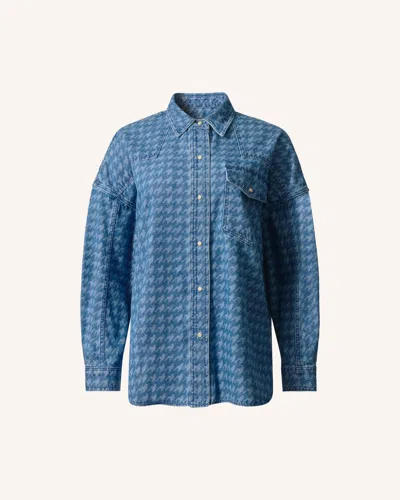 Perfect Moment Houndstooth Denim Shirt Xl