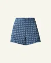 Perfect Moment Houndstooth-pattern Denim Shorts