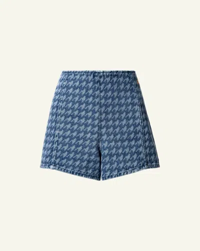 PERFECT MOMENT HOUNDSTOOTH DENIM SHORTS M