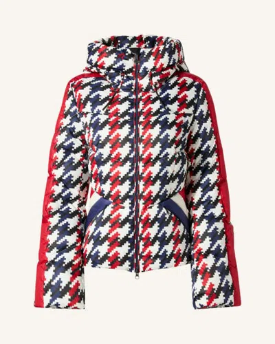 Perfect Moment Houndstooth Duvet Down Ski Jacket In Multi