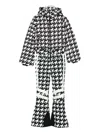 Perfect Moment Houndstooth Hooded Jumpsuit In Black