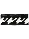 Perfect Moment Houndstooth Knit Headband In Black