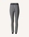 Perfect Moment Houndstooth Merino Wool Legging Xl In Black