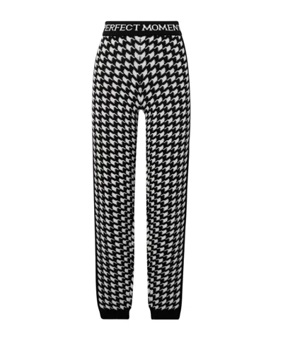 Perfect Moment Houndstooth Merino Wool Leggings In Black