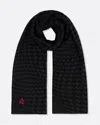 Perfect Moment Houndstooth Merino Wool Scarf Onesize In Black-houndstooth