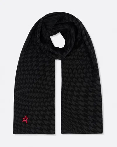 Perfect Moment Houndstooth Merino Wool Scarf Onesize In Black-houndstooth