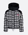 Perfect Moment Houndstooth Moment Puffer In Houndstooth-black-snow-white