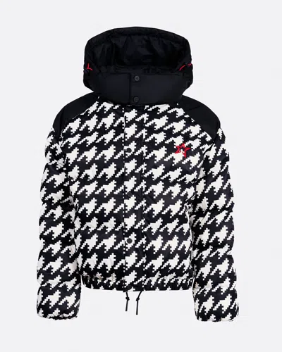 Perfect Moment Houndstooth Moment Puffer In Houndstooth-black-snow-white