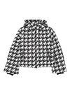 Perfect Moment Moment Houndstooth Hooded Embroidered Padded Down Ski Jacket In White