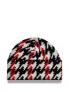 Perfect Moment Houndstooth-pattern Wool Beanie In White