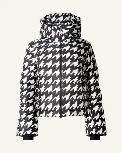 Perfect Moment Houndstooth Polar Flare Down Jacket In Multi