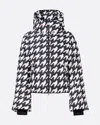 Perfect Moment Apres Duvet Ski Jacket In Houndstooth-black-snow-white