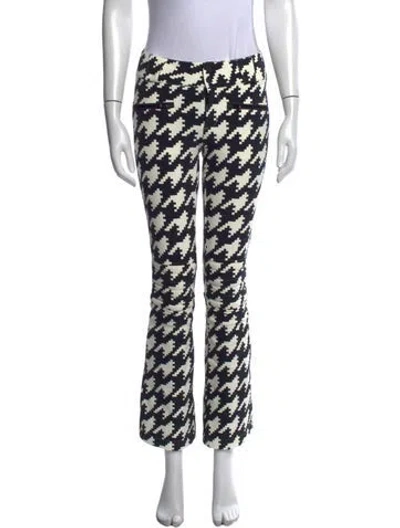 Pre-owned Perfect Moment Houndstooth Print Flared Pants In White