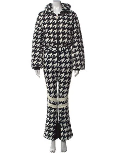 Pre-owned Perfect Moment Houndstooth Print Ski Suit In Black/white