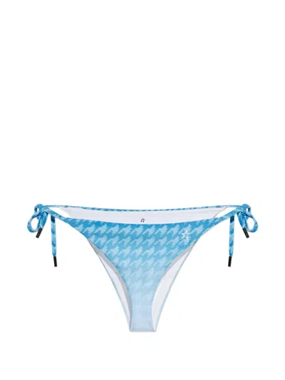Perfect Moment Houndstooth-pattern Bikini Bottoms In Blue