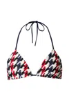 Perfect Moment Houndstooth-print Bikini Top In Multi