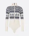 Perfect Moment Intarsia-knit Merino Wool Bodysuit Xl In White